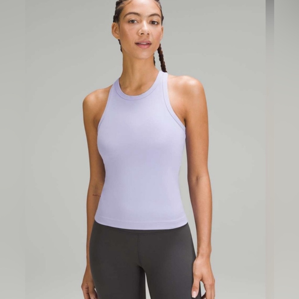 LULU LEMON Align Waist-Length Racerback Tank Top
Size 10
Color: Lavender Frost